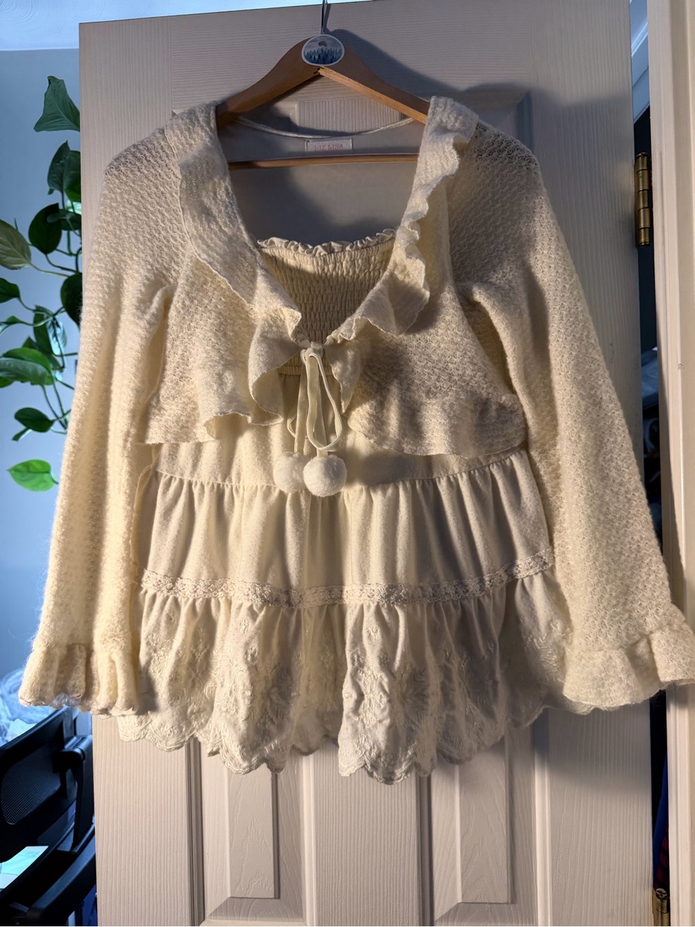 LIZ LISA Japan Ivory Lace Ruffle Dress Tunic Himekaji Kawaii Coquette J-Fashion